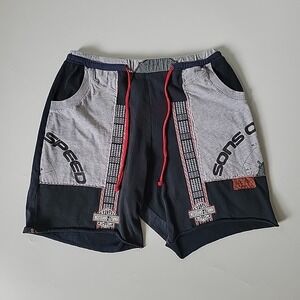 Kookies Maui Upcycled Handmade Shorts Small Harley Davidson Athleisure Casual
